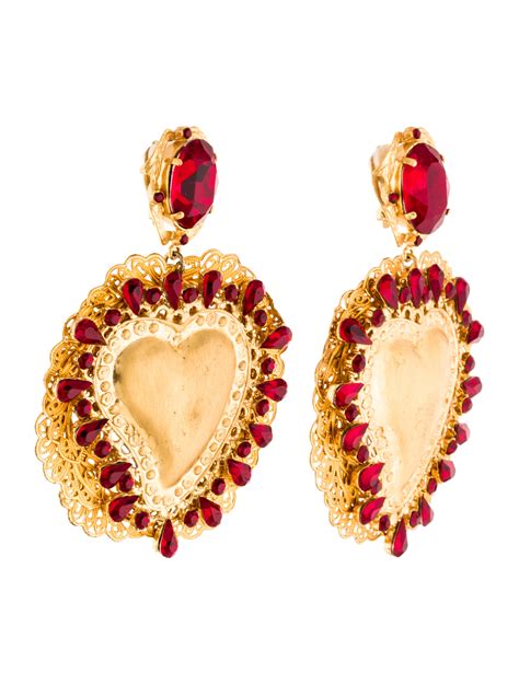 dolce gabbana clip on earrings|dolce and gabbana heart earrings.